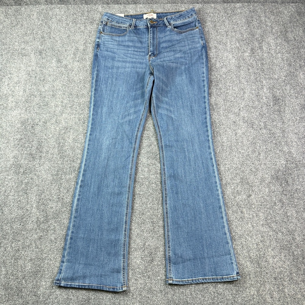 Wrangler Womens Bootcut Jeans Size 12 High Rise Blue Stretch Denim Western